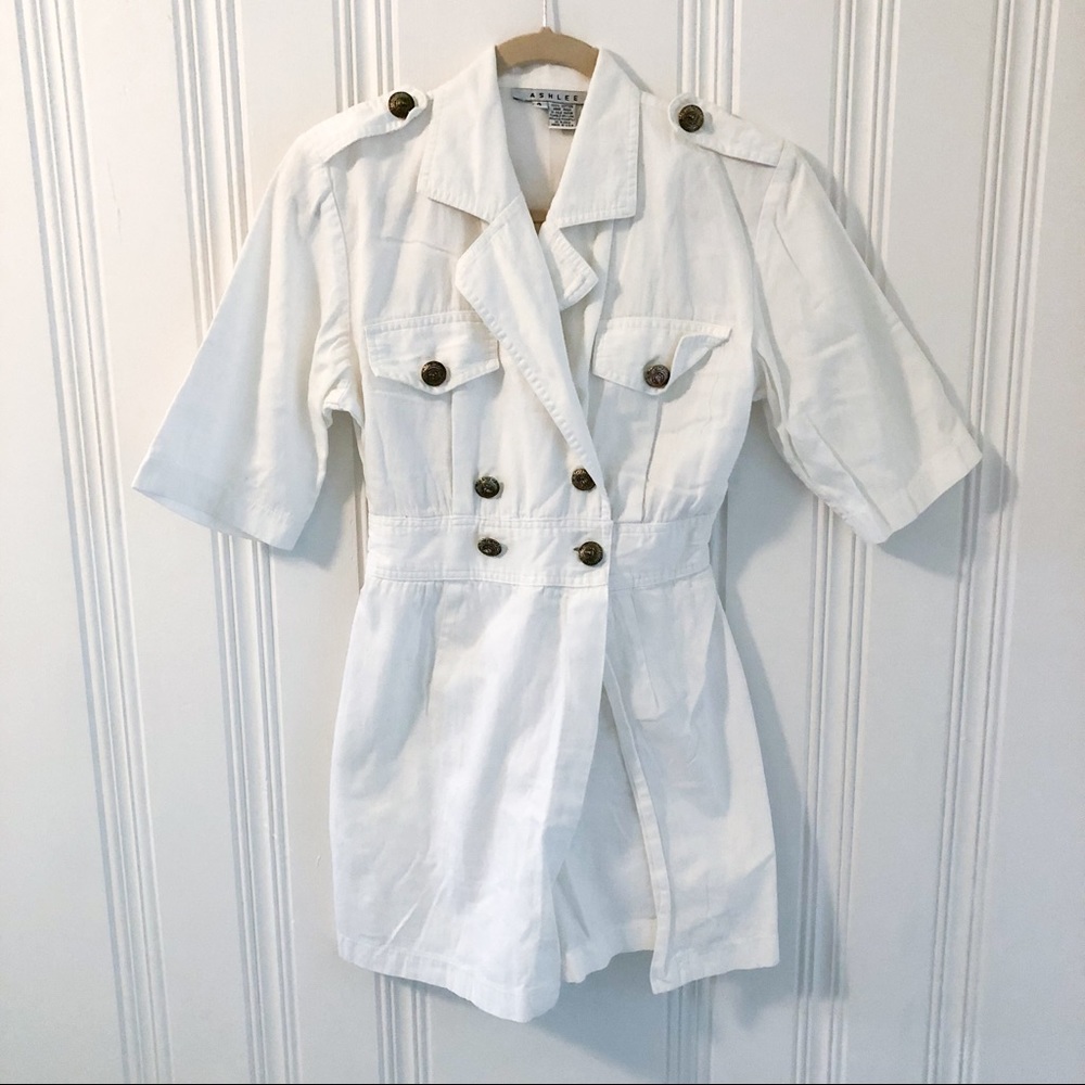 Vintage Ashlee White Nautical Sailor Skort Dress